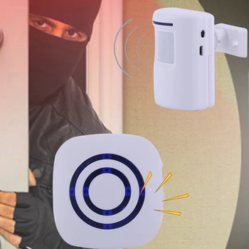 Profesionālas Bezvadu Ciparu Durvju zvans ar PIR Sensors Infrasarkanais Detektors Indukcijas Trauksmes Durvju Zvanu Home Security 2017 Jauns