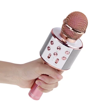 Profesionālās Bluetooth Bezvadu Mikrofons, Skaļrunis Rokas Mikrofons Karaoke Mikrofons Mūzikas Atskaņotājs Dziedāšanas Ieraksti KTV 1800Mah