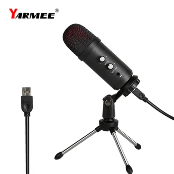 Profesionālās Kondensatoru USB Mikrofons Ar Statīvu Klēpjdatoru Karaoke Dziedāšana Straumēšanas Spēļu Podcast Studio Ierakstu Mikrofon