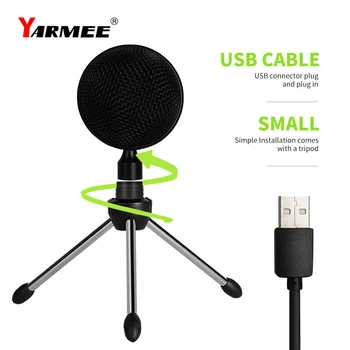 Profesionālās micrófono profesional para pc USB, mikrofons, kondensatora studijas mikrofonu, lai DATORU Youtube dziedāšanas YR08