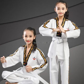 Profesionālās Pieaugušo Bērnu Taekwondo Uzvalku ar garām Piedurknēm Vīriešiem, Sievietēm, Tae kwon do Apģērbu, Karatē Apmācības Drēbes Ķīnas Dragon