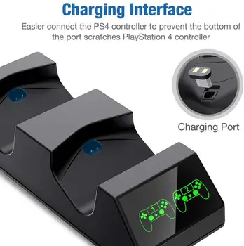 PS4 Kontrolieris Lādētāju Stacijas Dual USB Uzlādes Staciju par PS4/PS4 Pro/PS4 Slim Kontrolieris Ātra Uzlāde Dokā & LED Indikators