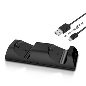 PS4 Lādētāja Lādēšanas Doka Stacijas Dual USB Ar LED Indikatori Kursorsviru Gamepad Lādētāju Par Playstation 4/Slim/Pro Kontrolieris