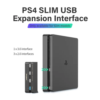 PS4 Slim USB Hub Par PS4 4 1 ātrgaitas Adapteris 1 USB 3.0 Ports un 3 USB 2.0 Porti, Par PS4 Slim Spēļu Konsoles Piederumi