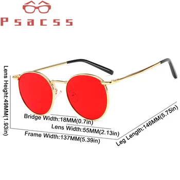 Psacss Apaļas Saulesbrilles Vīriešiem, Sievietēm Augstas Kvalitātes Sakausējuma Brilles Rāmis Vintage Zīmolu, Dizaineru, Saules Brilles Par Braukšanas Zvejas Toņos
