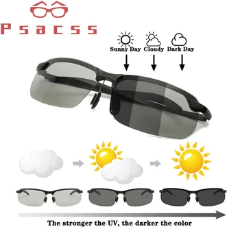 Psacss Luksusa Photochromic Saulesbrilles Vīriešiem Polarizētās 2019 Ieplests, Saules Brilles Braukšanas Zvejas Briļļu gafas de sol hombre UV400