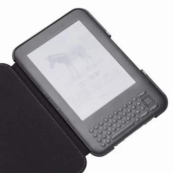 PU Leather Flip Folio rība E-Grāmatas Vāka Amazon Kindle 3 3 Reader Klaviatūras Sn EReader Aizsardzības Gadījumā