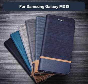 PU Ādas Maciņš Case For Samsung Galaxy M31S Uzņēmuma Tālruņa Lietā Samsung Galaxy M31S Grāmatu Gadījumā Mīksta Silikona Vāciņu Atpakaļ