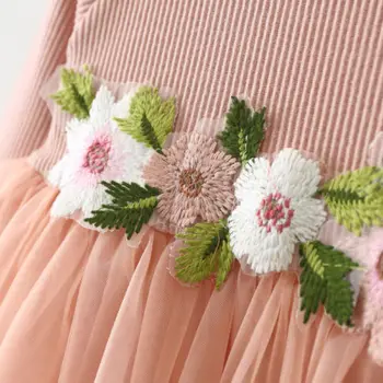 Pudcoco 3Colors-1gb Baby Meitenes Saģērbt Cute Ziedu Dzimšanas dienas svinības Princese Grezna Balles Kleita 3M-3Y