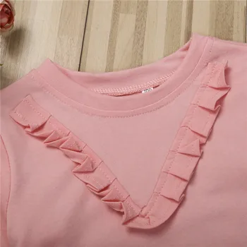 PUDCOCO Saldumus, Zīdainis, Mazulis Baby Girl Krekls Top + Garās Bikses Bikses Apģērbs, Drēbes, kas Atbalsta vairumtirdzniecība