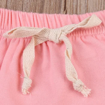 Pudcooco 2GAB pulovers modes vasaras piedurknēm Toddler Infant Baby Meitenes Vasaras Drēbes bez Piedurknēm Topi+Šorti Tērpiem, 3-18M