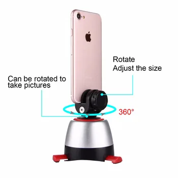 PULUZ Elektronisko 360 Grādu Rotācijas Panorāmas Statīvu Galvas Rotācijas Pan Head & Tālvadības pults, lai GoPro Viedtālrunis DSLR（Red）