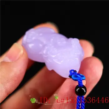 Purple Jade Pixiu Kulons Dabas Kaklarota, par Šarmu Ķīnas Cirsts Amuletu, Dāvanas Vīriešiem, Modes Jadeite Sieviešu Rotaslietas