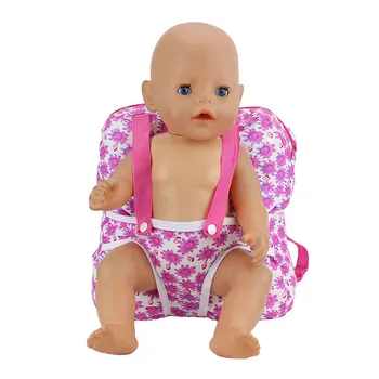 Purpura Ziedu Soma,Leļļu aksesuāri,Rozā Tīkla spilvenu Valkāt fit 43cm/17inch Baby Doll(tikai pārdot soma)
