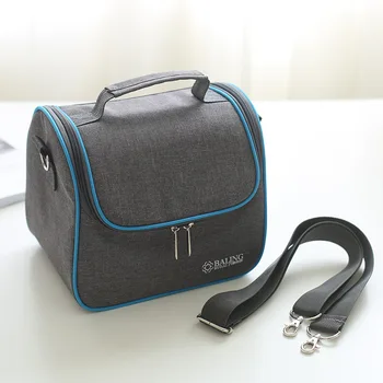 Pusdienas maisā jaunu modes augstas kvalitātes Pelēki-zila minimālisma termo pārtikas izolētas soma gadījuma ceļojuma piknika soma siltuma pusdienas kaste