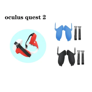 Puse Aizsardzības Šarnīrs Siksniņa Silikona Gadījumā Grip Roktura Siksna ar slapju ceļu Segums Oculus Quest 2 Pieskarieties VR Spēle Kontrolieris