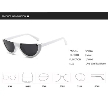 Puse Kadru Modes Sieviešu Saulesbrilles Cat Eye Tendence Dizaineru Zīmolu Retro Melnu Rāmi Modes Brilles, Daļēji bez apmales Oculos De Sol