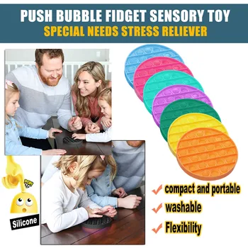 Push Burbulis Fidget Maņu Rotaļlietas Autismu Īpašām Vajadzībām Stresa Atslodzes 