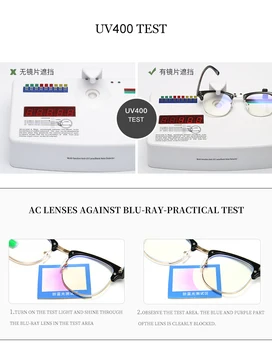 Pusi Metāla Datoru Spēļu Stikla Briļļu Optiskās Brilles, Rāmis Vīriešu, Sieviešu Anti Blu-Ray Brilles Zilā Gaisma Pretbloķēšanas UV400