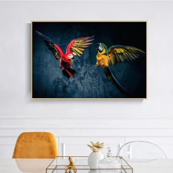 Putnu Plakāts Papagaiļus Savvaļas Dzīvnieku Kanvas Glezna Plakāti un Izdrukas Cuadros Sienas Art Attēlus Dzīvojamā Istaba