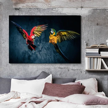 Putnu Plakāts Papagaiļus Savvaļas Dzīvnieku Kanvas Glezna Plakāti un Izdrukas Cuadros Sienas Art Attēlus Dzīvojamā Istaba