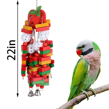 Putnu Rotaļlietas Košļāšanai Spēlē Rotaļlietas Pet Cockatiel Papagailis Parakeet Krāsaini Koka Kluči, Šūpoles, Pārtikas Klases Rotaļlietas