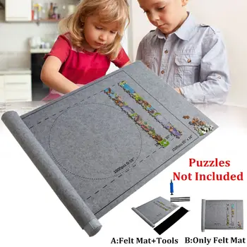 Puzles Paklājiņš Jigsaw Roll Jutu, Spēlēt Mat Mat Liels, Lai Līdz 1500 Gabalu Puzzle Piederumi Portatīvo Ceļojumu Lien Mat Bērnu Rotaļlietas