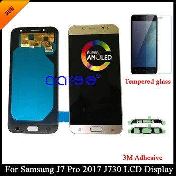 Pārbaudīts AMOLED Samsung J7 Pro 2017 J730 LCD Displejs Priekš Samsung J7 2017 J730F LCD Ekrānā Pieskarieties Digitizer Montāža + Līmi