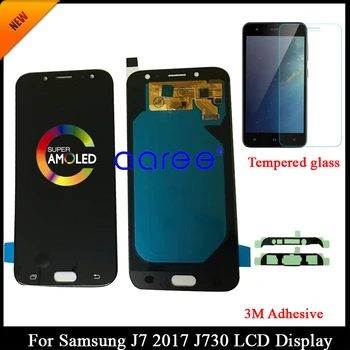 Pārbaudīts AMOLED Samsung J7 Pro 2017 J730 LCD Displejs Priekš Samsung J7 2017 J730F LCD Ekrānā Pieskarieties Digitizer Montāža + Līmi