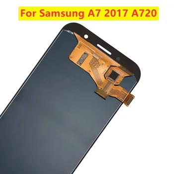 Pārbaudīts, Samsung A7 Līdz 2017. A720 A720F Displejs Samsung Galaxy A7 Līdz 2016. A710 Lcd skārienekrānu, Digitizer Montāža Displejs