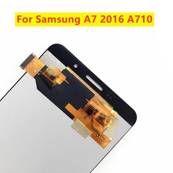 Pārbaudīts, Samsung A7 Līdz 2017. A720 A720F Displejs Samsung Galaxy A7 Līdz 2016. A710 Lcd skārienekrānu, Digitizer Montāža Displejs