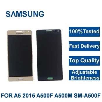 Pārbaudīts, Samsung GalaxyA5. Gadam A500 A500F A500U A500H A500M Tālrunis LCD Displejs, Touch Screen Digitizer spilgtuma regulēšana