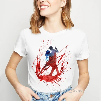 Pāris Dejo Balerīna Drukas t sievietēm, Akvarelis, Romantiskā Baleta Dizaina kawaii tumblr t krekls drēbes top sieviešu t-krekls