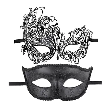 Pāris Krāšņs Venēcijas Masku Izsmalcinātu Rhinestone Maska Puses Dobi Sexy Maska, Melna