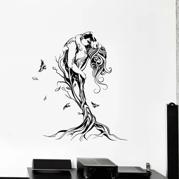 Pāris Sienas Decal Abstraktu Mīlestība Koka Līmplēves, Logu Uzlīmes, Romantisks Guļamistaba, Viesistaba, Mājas Dekorēšanas Radošā Tapetes Z811