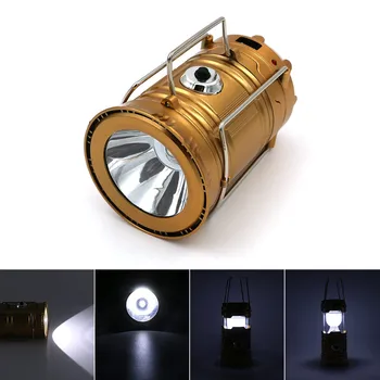 Pārnēsājamas Laternas, Saules Kempings Gaismas, Flashlight Uzlādes ar USB Lādējamu Āra Kempinga Telts Laternu Gaismas 6 LED Nakts Lampa