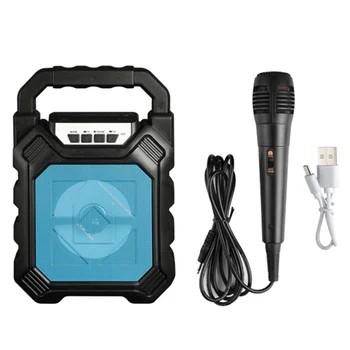 Pārnēsājamie Bezvadu Bluetooth Skaļruni Lielu Skaņas Stereo FM Radio LED Gaismas Ūdensizturīgs Lielas Jaudas Skaļrunis ar Mikrofonu