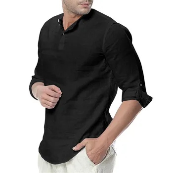 Pārrobežu par 2019 Eiropas un Amerikāņu stila Vīriešu apģērbi Stand-apkakles ārējās tirdzniecības kokvilnas veļa ilgtermiņa piedurknēm krekls Amazon eb