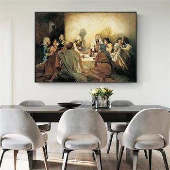 Pēdējo Vakariņu Da Vinči Slaveno Eļļas Glezna uz Audekla Jēzus Reliģisko Plakāti un Izdrukas Sienas Attēlu Dzīvojamā Istaba Dekori