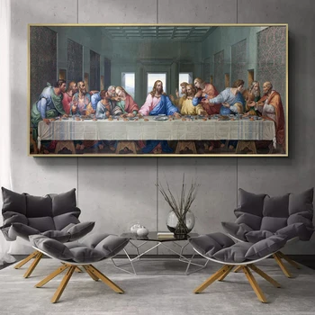 Pēdējo Vakariņu Plakāti un Izdrukāt Sienas Mākslas Audekls Gleznošanai Slavenā Glezna Mākslas Dzīvojamā Istaba Cuadros Dekoru Plakāti un Izdrukas