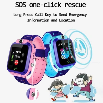 Q12 Bērnu Bērni Tālrunis Skatīties Smartwatch Ar Sim Karti Zēniem Meitenes Canera Ūdensizturīgs IP67 Dāvanu Smart Skatīties Uz Android vai IOS