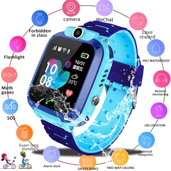 Q12 Bērnu Smart Watch SOS Tālruni, Skatīties Smartwatch, Lai Bērni Uzņemtu Foto Ūdensizturīgs IP67 Bērniem Dāvanu IOS Android
