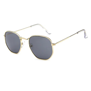 QETOU Modes Saulesbrilles Vīriešiem Zīmola Dizainere Mazu Taisnstūra Rāmi Saulesbrilles Sieviešu Vintage Saules Brilles Sešstūra Metāla Rāmis 2018