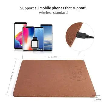 Qi Bezvadu Lādēšanas Lādētājs Mouse Pad Paklājiņš IPhone XS/MAX 8 8Plus Samsung S8 Plus /S6 S7 Malas