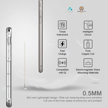 Qi Bezvadu Lādēšanas Uztvērējs Adapteris Priekš Micro USB Type C Universāla Bezvadu Spole iPhone 4 5 6 6s 7 Samsung Xiaomi