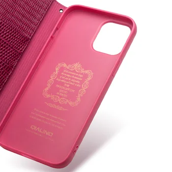 QIALINO Luksusa Īstas Ādas Vāks priekš Apple iPhone 12 Pro Max Aizsardzības Gadījumā ar Kartes Slots Sievietes iPhone 12 Mini