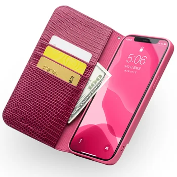 QIALINO Luksusa Īstas Ādas Vāks priekš Apple iPhone 12 Pro Max Aizsardzības Gadījumā ar Kartes Slots Sievietes iPhone 12 Mini