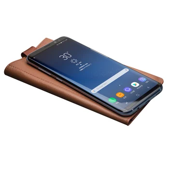 QIALINO Ādas Maks Soma Case For Samsung GalaxyS8+ Maciņš, Maisiņš, Īstas Ādas Vāks Samsung S8 Plus Ar Kartes Slots Gadījumā