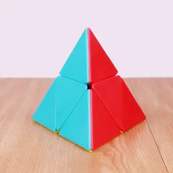 QIYI 2x2 piramīda, kubs, stickerless burvju kubi profesionālās 2x2x2 ātrums puzzle cube izglītojošas rotaļlietas bērniem
