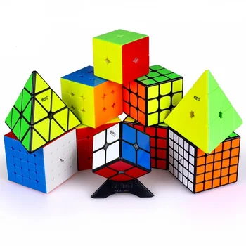Qiyi DV Sērijas Magnētiskais 2x2 3x3 4x4 5x5 jinzita Mofangge Magic cube rotaļlietas Twisty Ātrums Piramīdas Magnētisko Cubo Magico Ātrums Puzzle